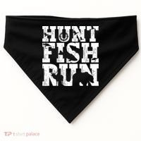 Hunt Fish Run Hunting Fishing Running Hunter Gift USA-Made Doggie Bandana thumb 0