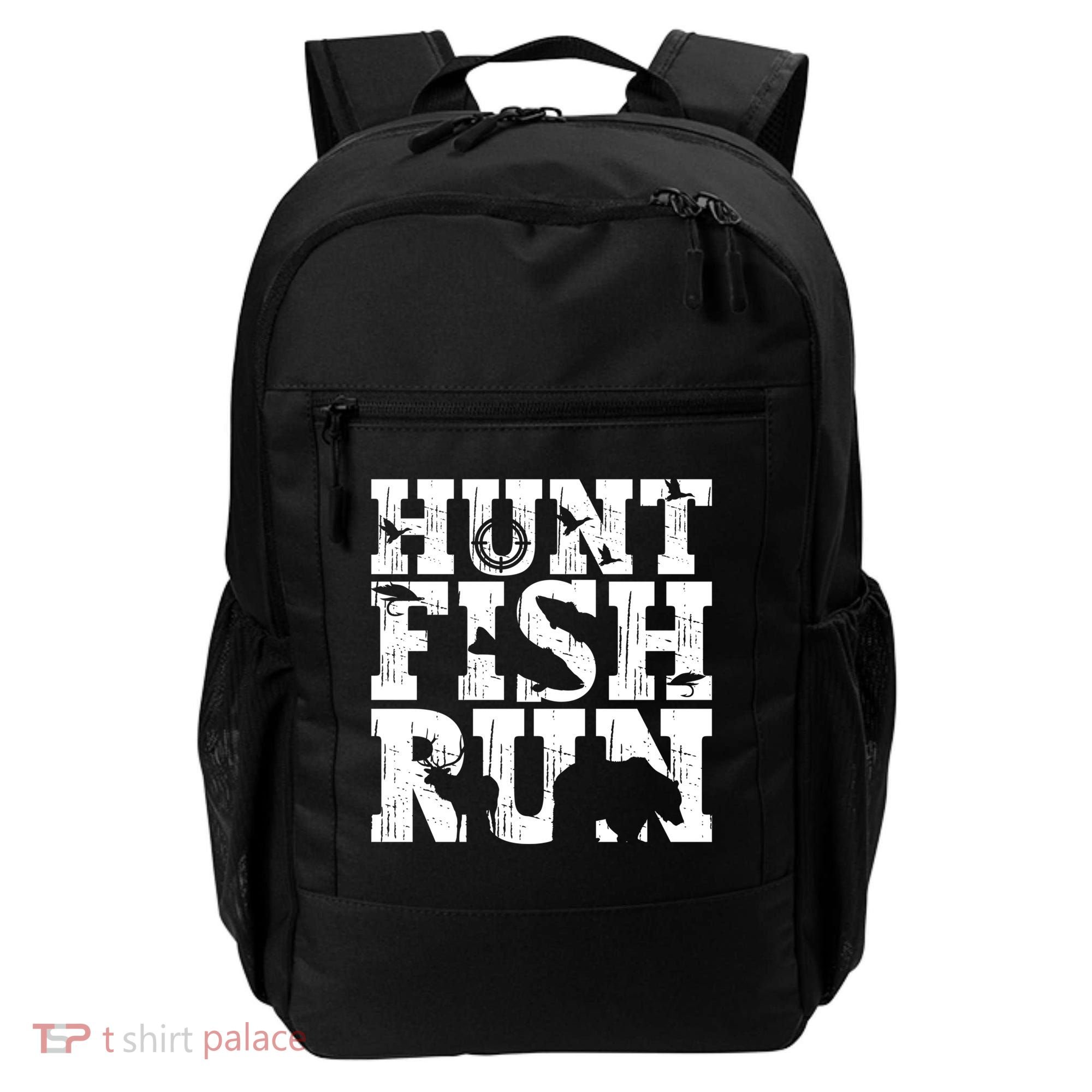 Hunt Fish Run Hunting Fishing Running Hunter Gift Backpack
