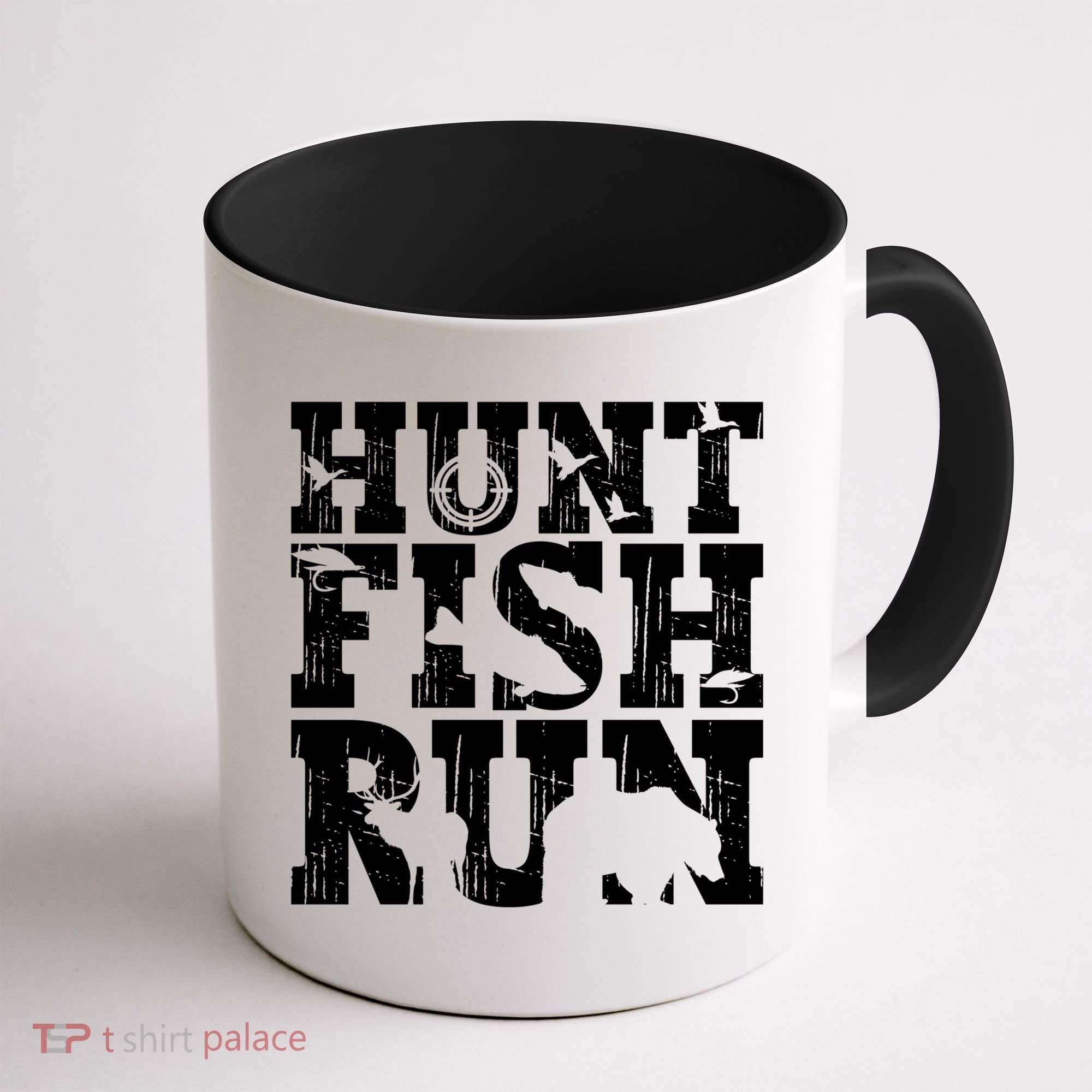 Hunt Fish Run Hunting Fishing Running Hunter Gift Coffee Mug