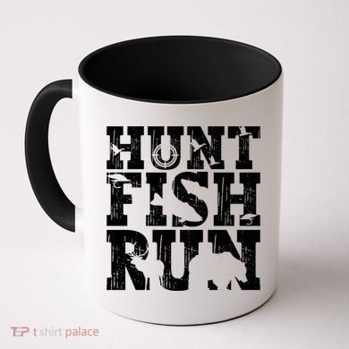 Hunt Fish Run Hunting Fishing Running Hunter Gift Coffee Mug