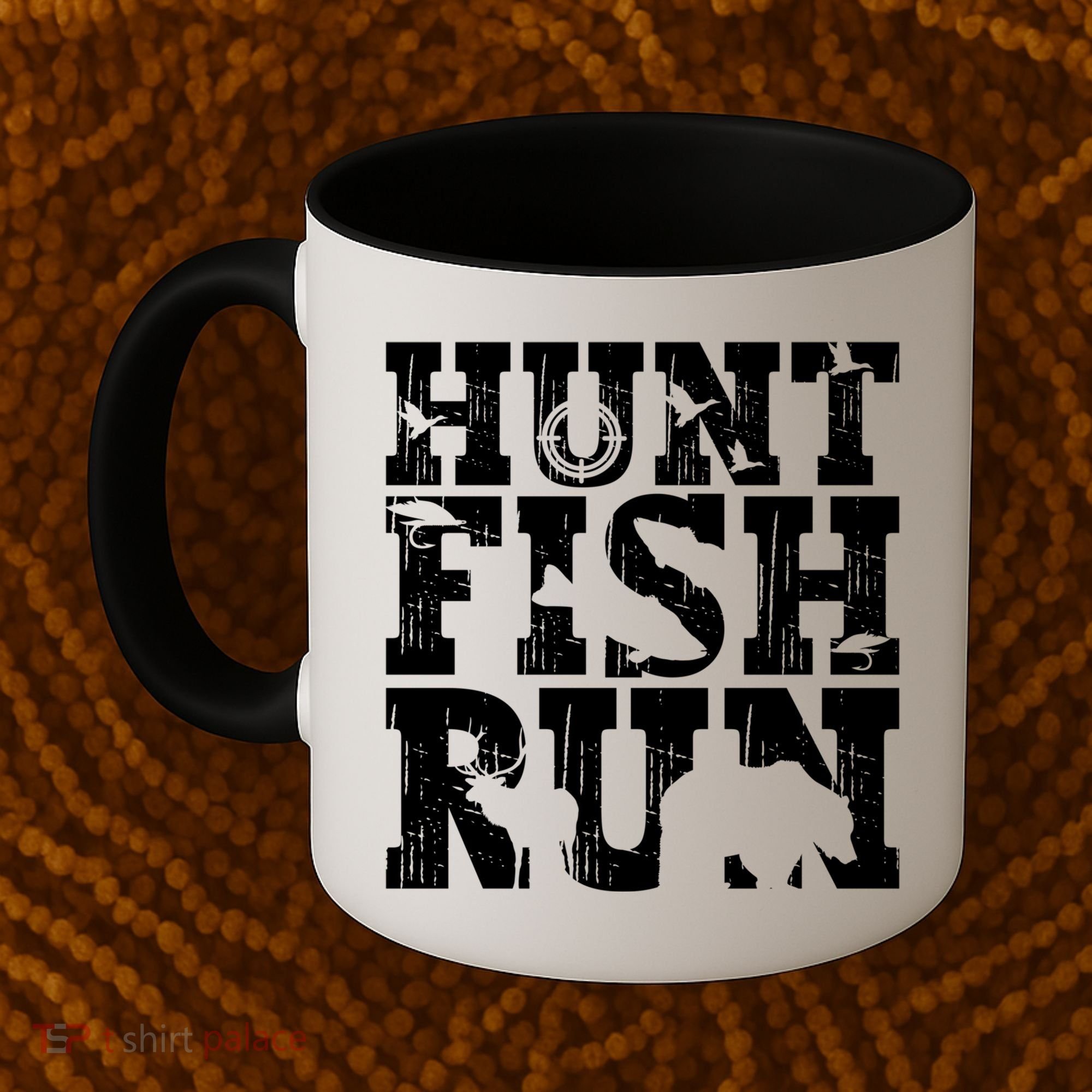Hunt Fish Run Hunting Fishing Running Hunter Gift Coffee Mug