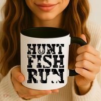 Hunt Fish Run Hunting Fishing Running Hunter Gift Coffee Mug thumb 3