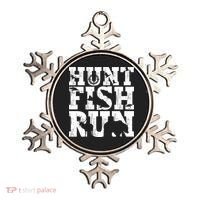 Hunt Fish Run Hunting Fishing Running Hunter Gift Ornament thumb 0