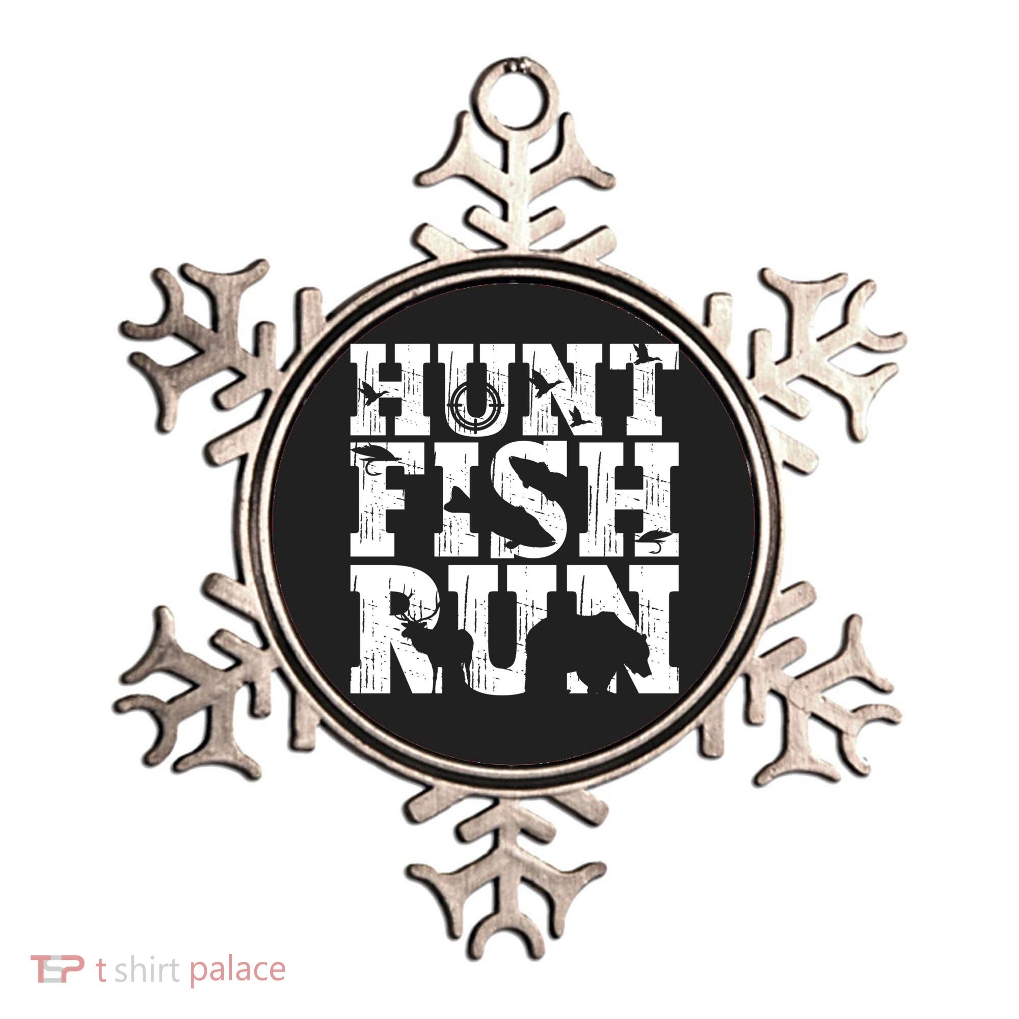 Hunt Fish Run Hunting Fishing Running Hunter Gift Ornament