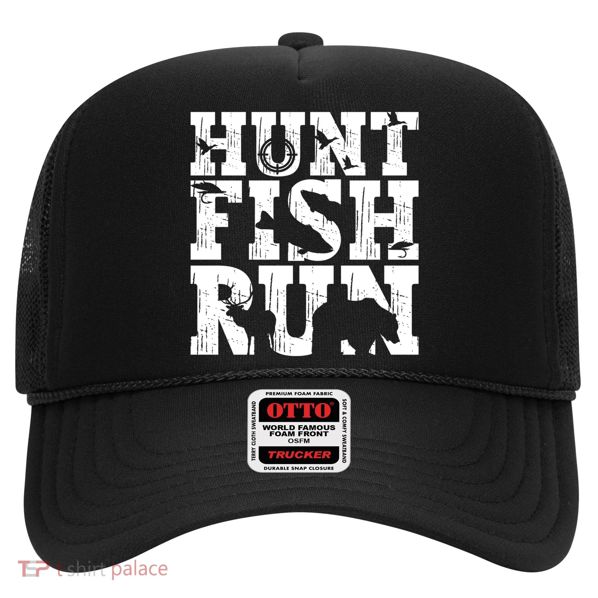 Hunt Fish Run Hunting Fishing Running Hunter Gift Hat