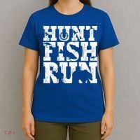 Hunt Fish Run Hunting Fishing Running Hunter Gift T-Shirt thumb 4