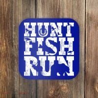 Hunt Fish Run Hunting Fishing Running Hunter Gift Coaster thumb 0