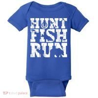 Hunt Fish Run Hunting Fishing Running Hunter Gift Baby Bodysuit thumb 0