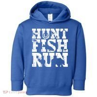 Hunt Fish Run Hunting Fishing Running Hunter Gift Toddler Hoodie thumb 0