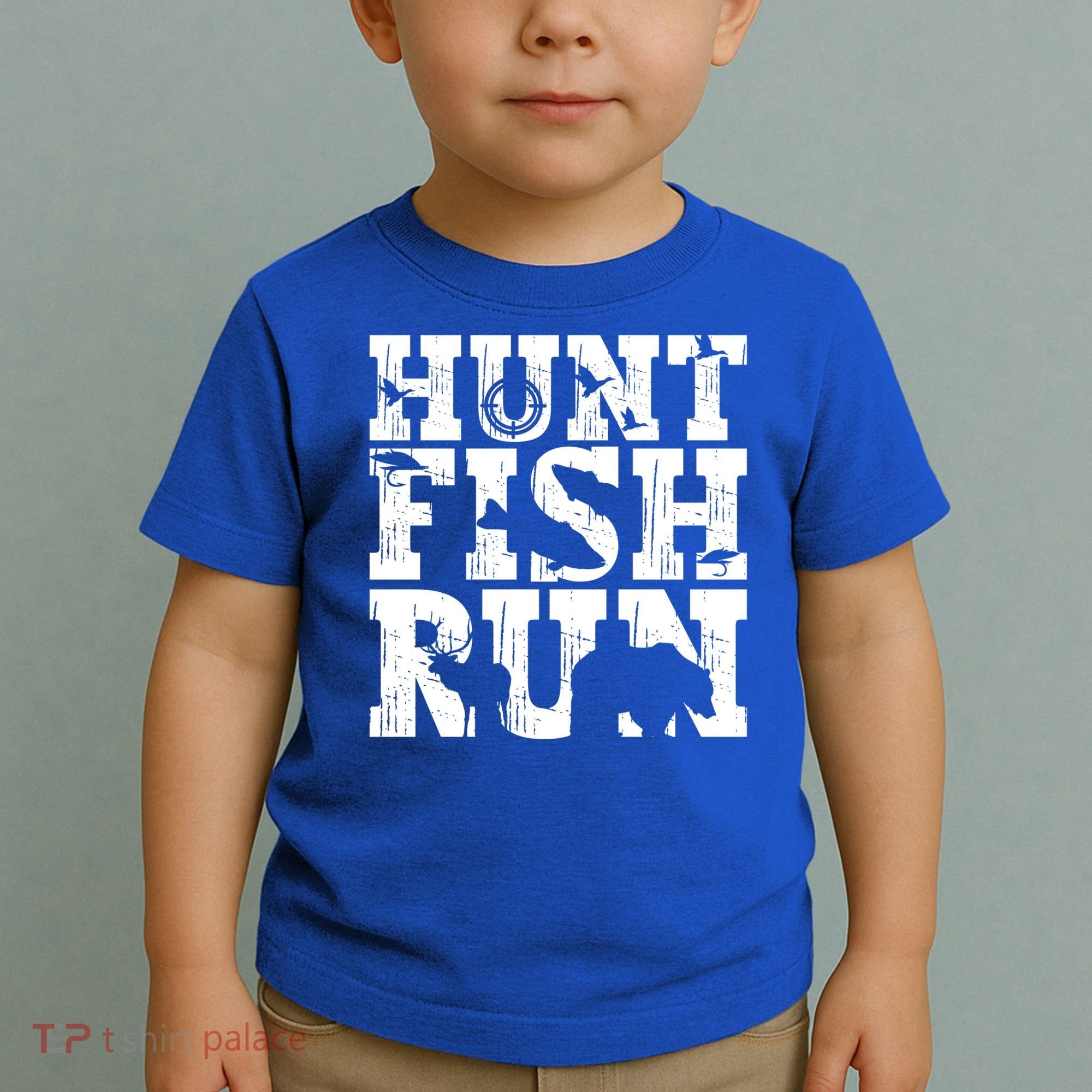Hunt Fish Run Hunting Fishing Running Hunter Gift Toddler T-Shirt