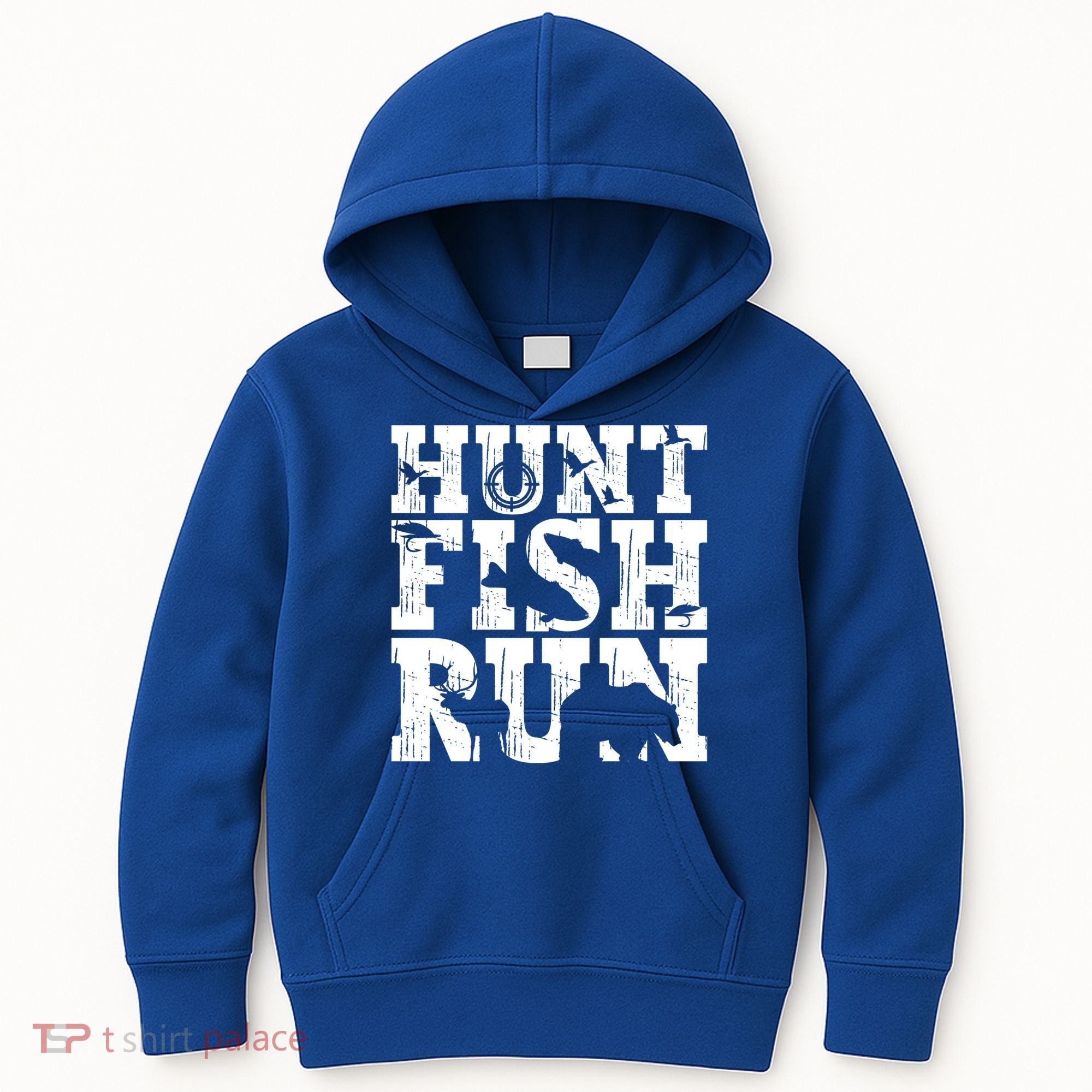 Hunt Fish Run Hunting Fishing Running Hunter Gift Kids Hoodie