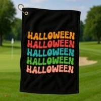 Halloween Festive Retro Gift Golf Towel thumb 1