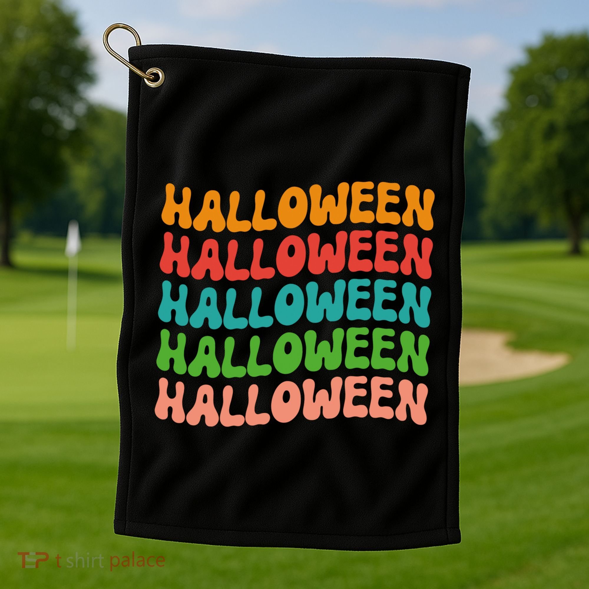 Halloween Festive Retro Gift Golf Towel