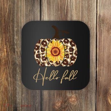 Hello Fall Sunflower Pumpkin Coaster