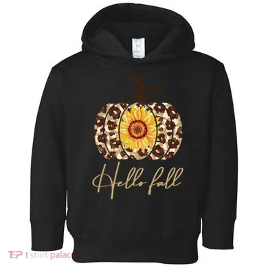 Hello Fall Sunflower Pumpkin Toddler Hoodie