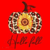 Hello Fall Sunflower Pumpkin Santa Hat thumb 1