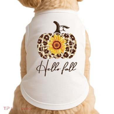 Hello Fall Sunflower Pumpkin Doggie Tank