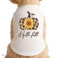 Hello Fall Sunflower Pumpkin Doggie Tank thumb 0