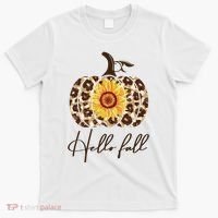 Hello Fall Sunflower Pumpkin T-Shirt thumb 0