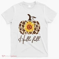 Hello Fall Sunflower Pumpkin T-Shirt thumb 0
