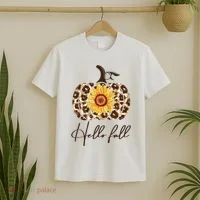Hello Fall Sunflower Pumpkin T-Shirt thumb 2