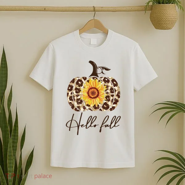 Hello Fall Sunflower Pumpkin T-Shirt
