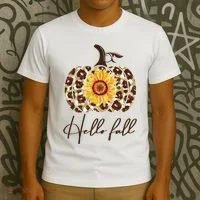 Hello Fall Sunflower Pumpkin T-Shirt thumb 3