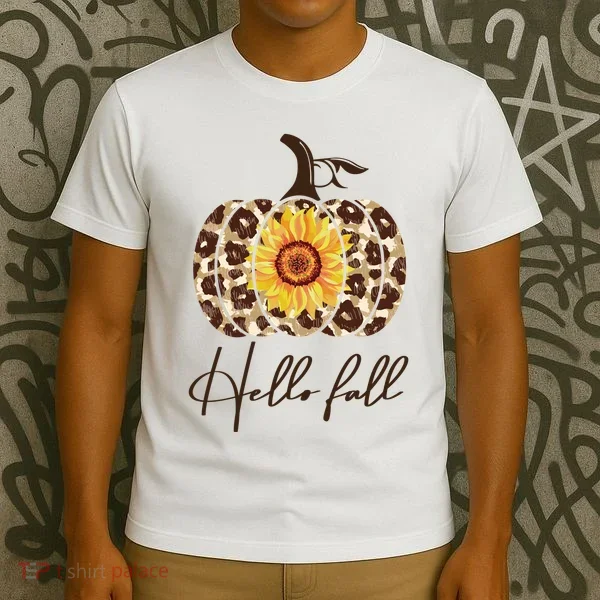 Hello Fall Sunflower Pumpkin T-Shirt