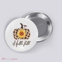 Hello Fall Sunflower Pumpkin Button thumb 0