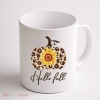 Hello Fall Sunflower Pumpkin Coffee Mug thumb 1