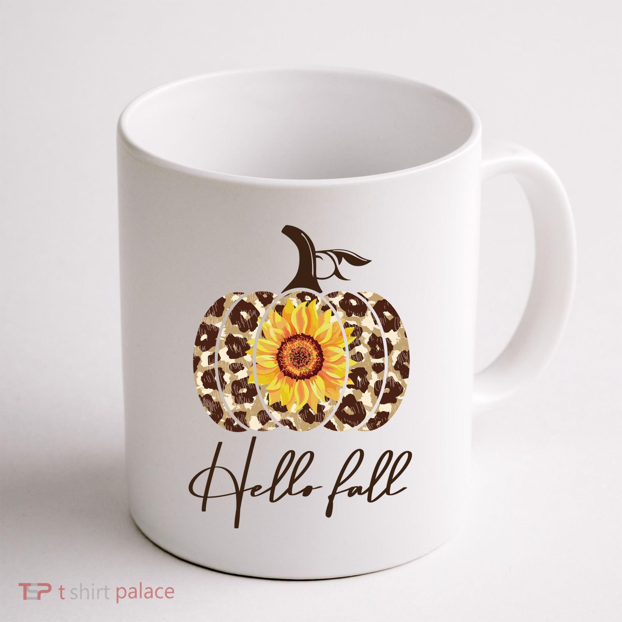 Hello Fall Sunflower Pumpkin Coffee Mug