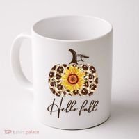 Hello Fall Sunflower Pumpkin Coffee Mug thumb 0
