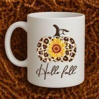 Hello Fall Sunflower Pumpkin Coffee Mug thumb 2