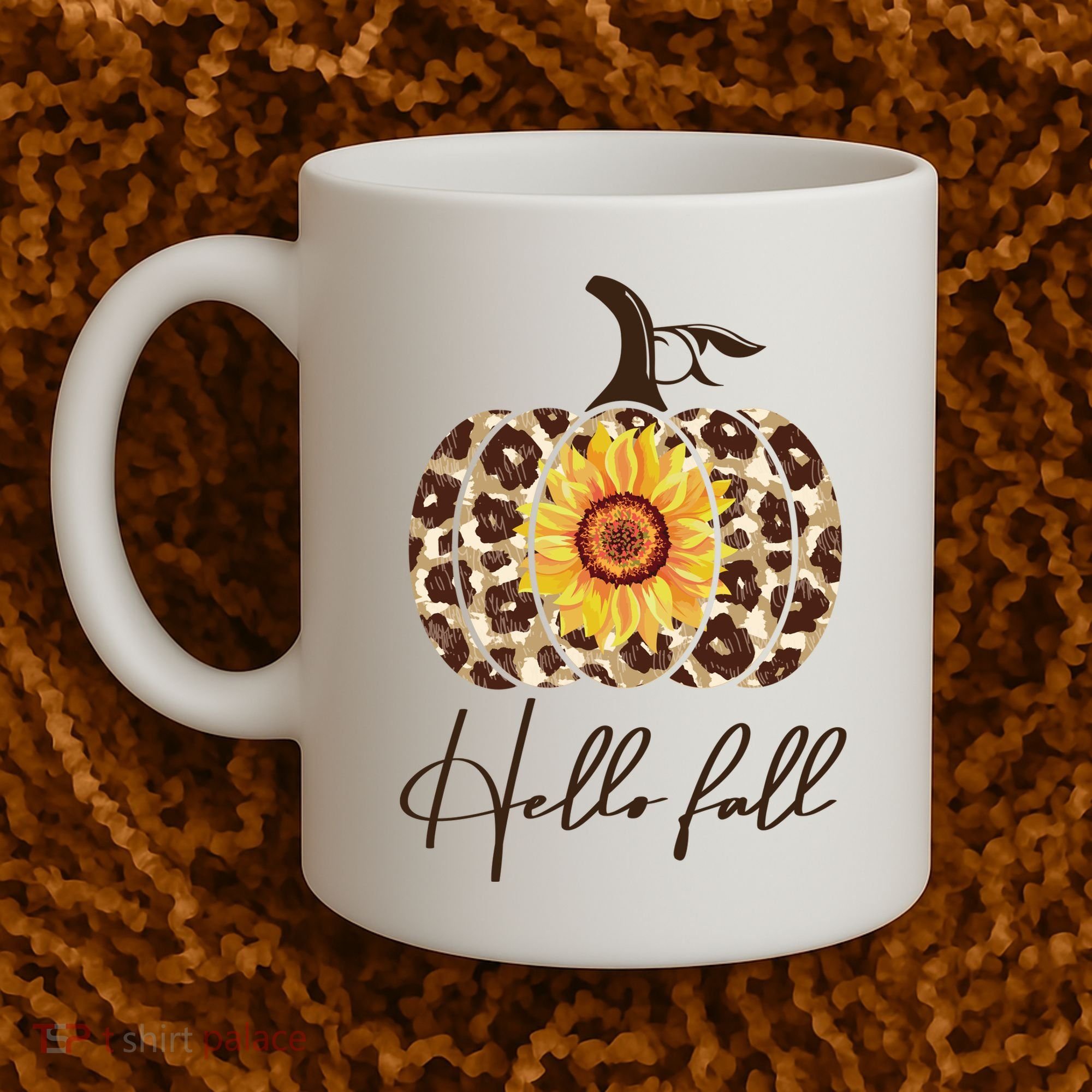 Hello Fall Sunflower Pumpkin Coffee Mug