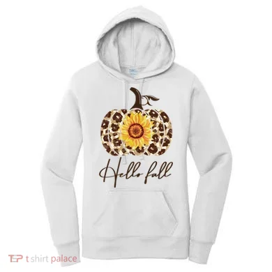 Hello Fall Sunflower Pumpkin Women's Hoodie