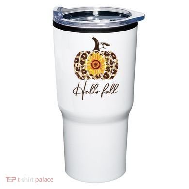 Hello Fall Sunflower Pumpkin Tumbler