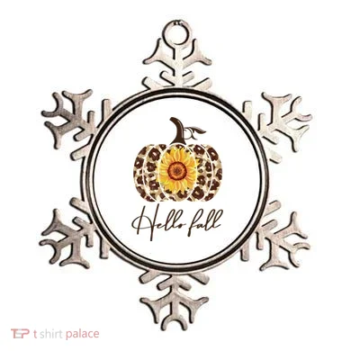 Hello Fall Sunflower Pumpkin Ornament