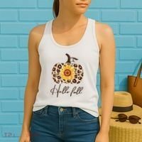 Hello Fall Sunflower Pumpkin Women's Tank Top thumb 2