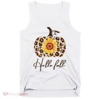 Hello Fall Sunflower Pumpkin Tank Top thumb 0