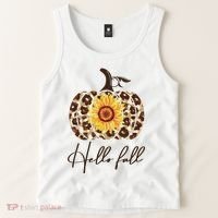 Hello Fall Sunflower Pumpkin Tank Top thumb 2
