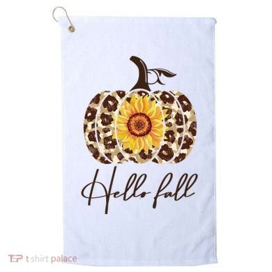 Hello Fall Sunflower Pumpkin Golf Towel
