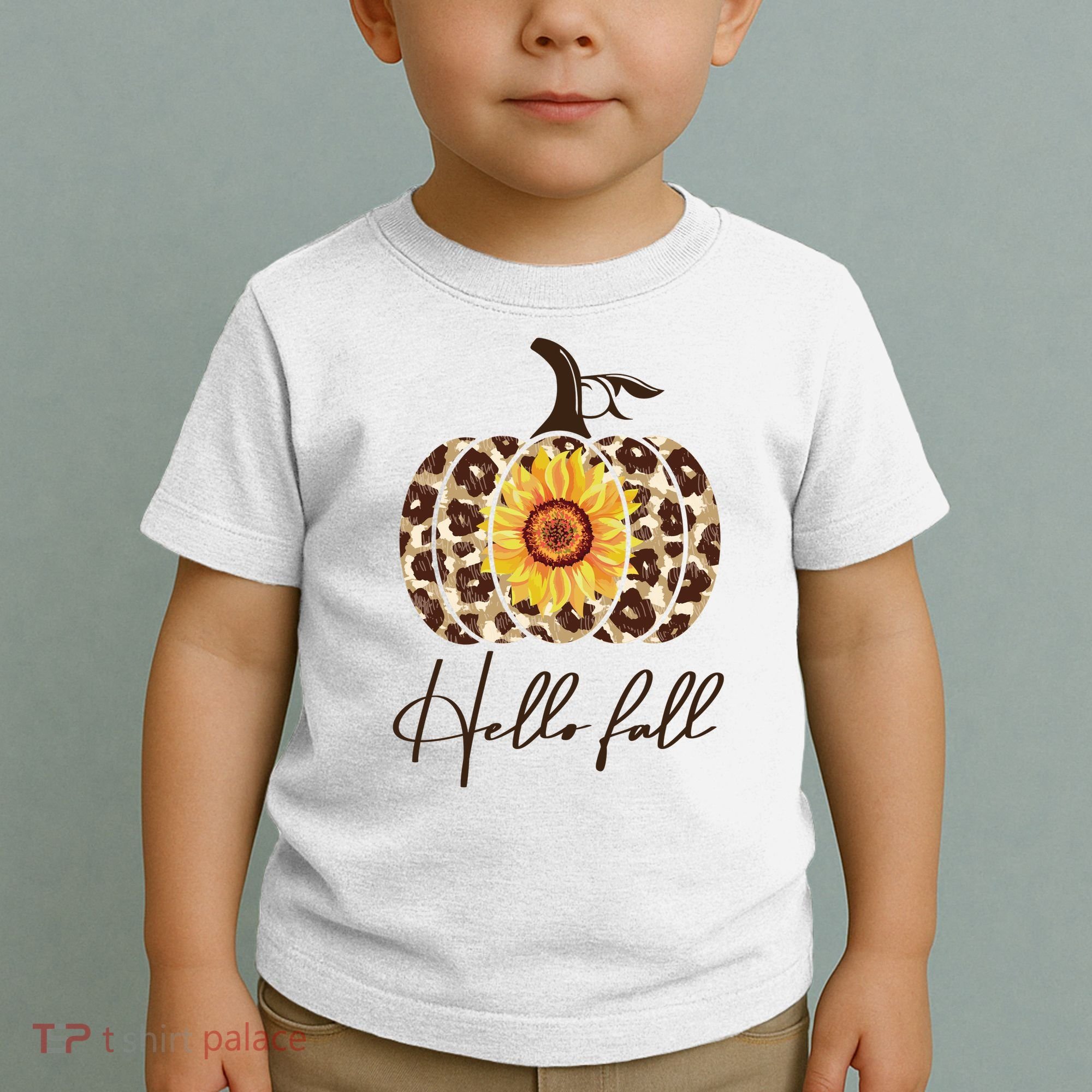 Hello Fall Sunflower Pumpkin Toddler T-Shirt