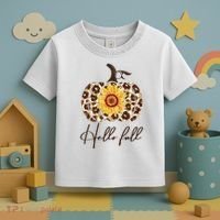 Hello Fall Sunflower Pumpkin Toddler T-Shirt thumb 3