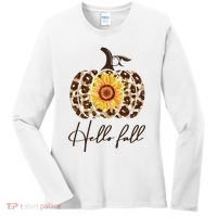 Hello Fall Sunflower Pumpkin Women's Long Sleeve Shirt thumb 0