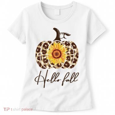 Hello Fall Sunflower Pumpkin Women's T-Shirt