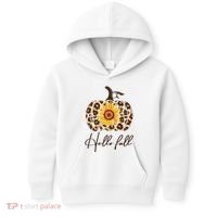 Hello Fall Sunflower Pumpkin Kids Hoodie thumb 0
