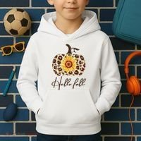 Hello Fall Sunflower Pumpkin Kids Hoodie thumb 2
