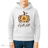 Hello Fall Sunflower Pumpkin Kids Hoodie thumb 4
