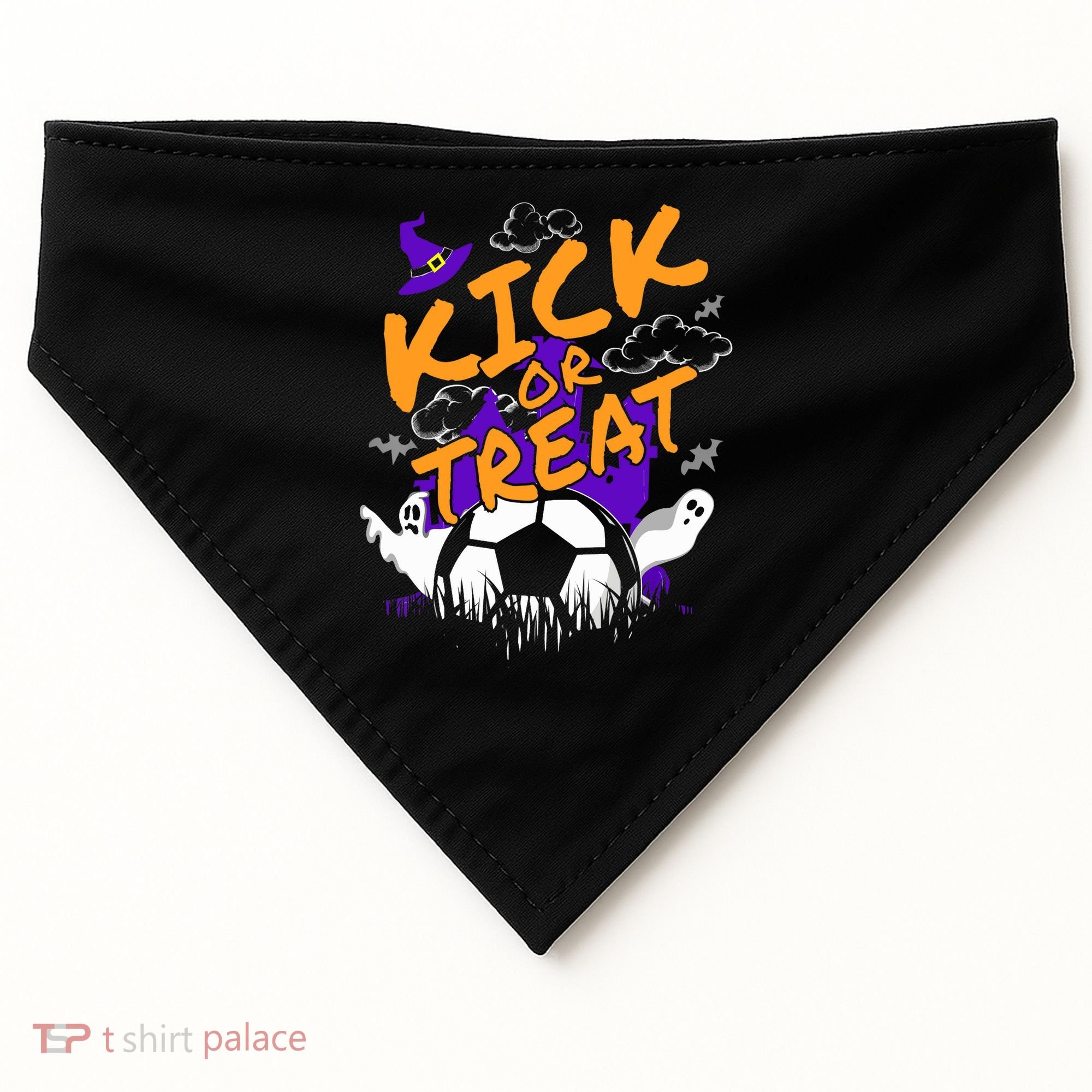 Halloween For Soccer Players With A Soccer Ball USA-Made Doggie Bandana