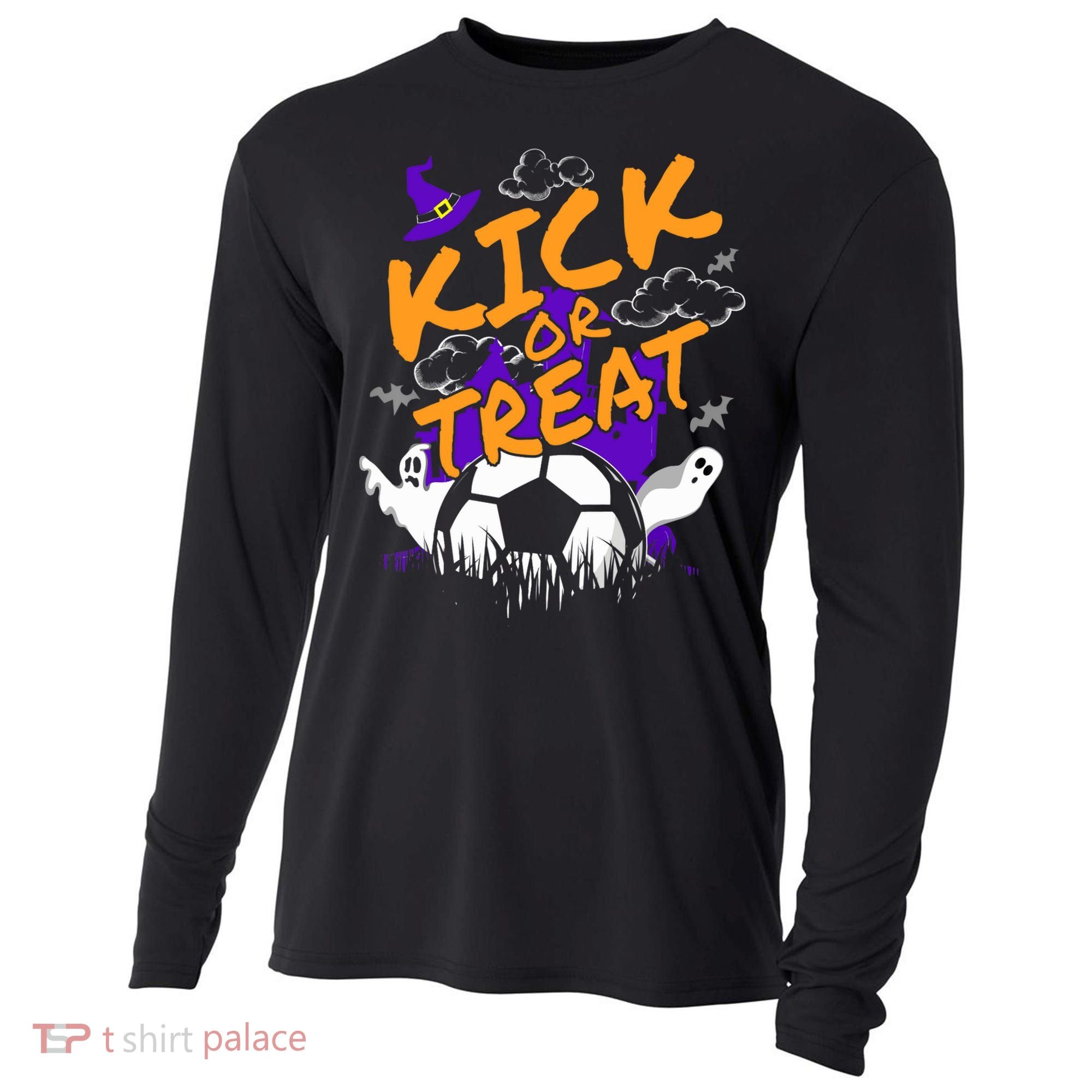 Halloween For Soccer Players With A Soccer Ball Cooling Performance Long Sleeve Crew